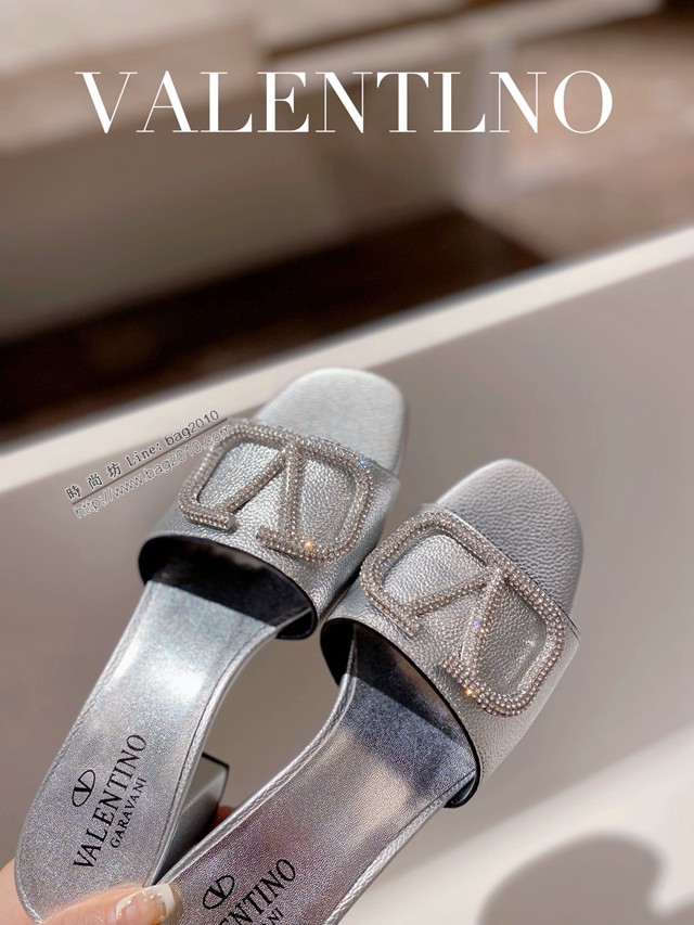 Valentino專櫃原版華倫天奴春夏新款女士拖鞋高跟涼拖鞋 dx2961